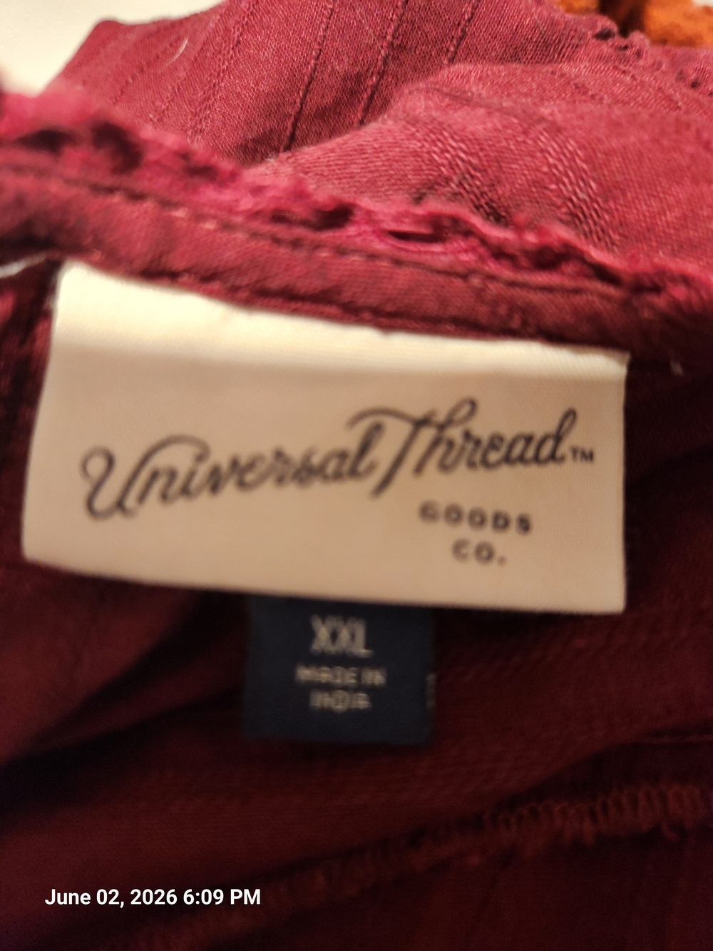 Universal Thread Burgundy Tiered Maxi Dress with Ruffle Sleeves - Picture 5 of 6